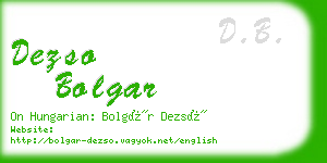dezso bolgar business card